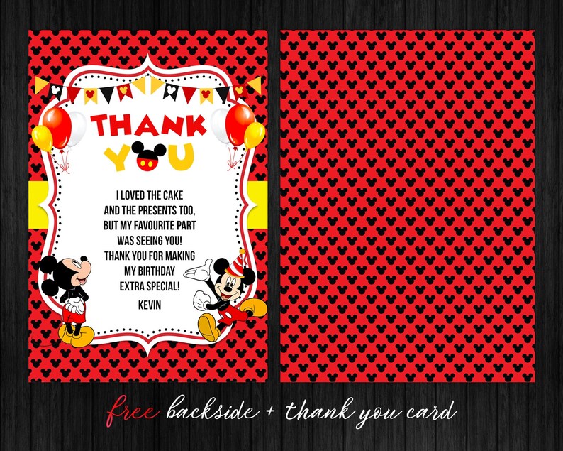 Oh Twodles Mickey Mouse Second Birthday Invitation Boy Electronic Thank ...