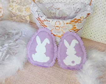 Easter Eggs, Fabric Eggs, Spring Home Decor, Easter Basket Filler, Stuffed Easter Eggs Decor, Set 2 Eggs, Easter rabbit decors, Easter bunny