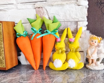 Osterhase, Möhren Ostern, Osterkorbfüller, Gefüllter Hase, Osterdekoration, Osterhase Dekor