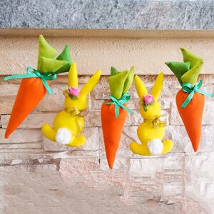 Bunny and Carrot Garland, Easter garland, Bunny Garland, Carrot garland, Spring mantel decor