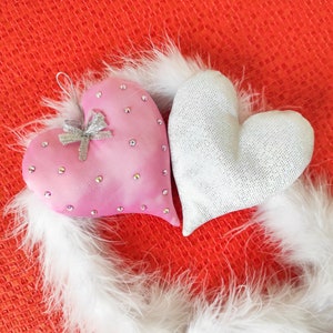 Valentinstag Herz glitzern, Valentinstag Schalenfüller, Valentinstag Dekor, Herz Valentinstag, Bling Heart, Set 2 Herzen