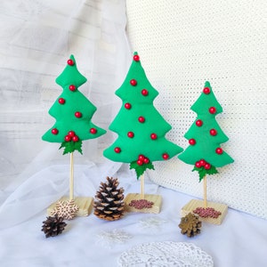 Green Christmas tree, Mini Christmas trees, Stuffed Christmas trees, Christmas tabletop centerpiece