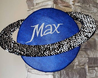 Segnale di nome dello spazio personalizzato, pianeta razzo spaziale, personalizzato a tema spaziale, arredamento galaxy per vivaio