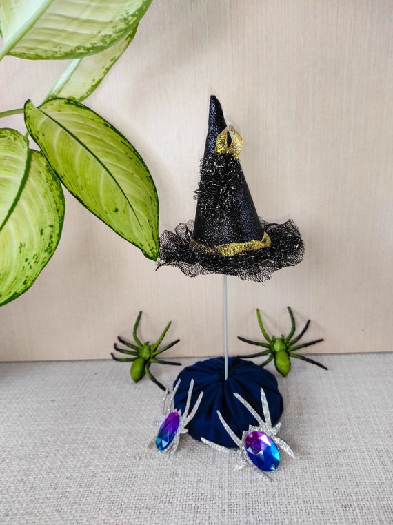 Witch hat wreath Black witch hat Halloween witch Halloween | Etsy