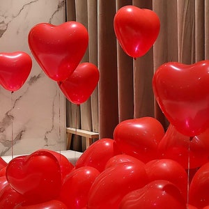 10 Heart Balloons 10" inch | Latex Colourful party decoration | Wall decor wedding birthday helium air plain Balloons