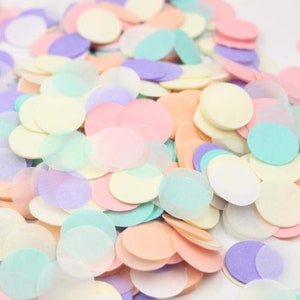 Confeti de mesa de papel de seda biodegradable en colores pastel para decoraciones de fiesta de cumpleaños, revelación de género y baby shower, de 5 a 100 puñados