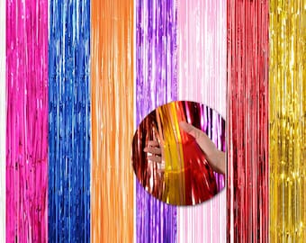 2M-3M Foil Fringe Tinsel Curtains Shimmers Door For Birthday Wedding Anniversary Party DIY Backdrop For Photoshoots Photo booth Prop Decor