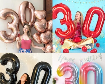 30th Birthday Party 40" Foil Balloon HeliumAir Decoration Age 30 Rose Gold DIRTY THIRTY Foil Balloons