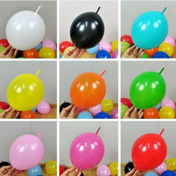 12" Linking Balloons Link Baloon Pack of 5 -50 balloon for wedding birthdays decor Tail ballons