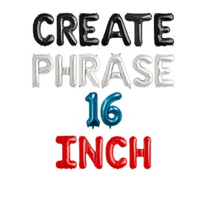 CUSTOM Foil balloons | 16" Inch Alphabet & Numbers | Create Your own Banner