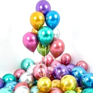 100 globos negros pequeños de 5 pulgadas, de látex cromado metálico, helio,  brillante, mini globo para decoración de fiestas
