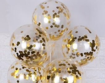 Gold Confetti Balloons, 10 X12 inch Latex Wedding Birthday Party Congratulations balloons Baby Shower Gold Party Decorations