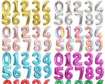 HIGH QUALITY 40&quot; Number Foil BALLOONS Can be Filled with Air Helium Great for Happy Birthday Weddings and Anniversary Party Decoration