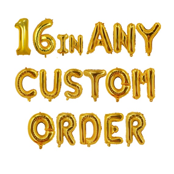 CUSTOM BALLOONS 16 Gold Foil Personalize Balloon Letters - Etsy