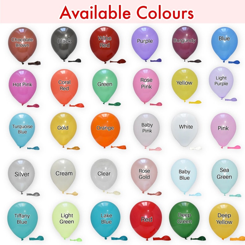 High Quality latex Balloons, 20 Colours To Choose from, Colour Latex Balloon Pack of 10 to 50 Balloons, Birthday Balloons UK, Latex image 2
