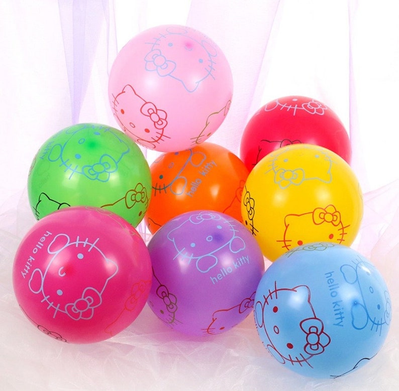 Palloncini Hello Kitty da 12 pollici, palloncini a forma di gatto, palloncini ad elio, decorazione per feste di compleanno, palloncini in lattice per bambini.