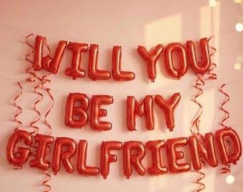 Will You Be My Girlfriend Foil Balloons in Different Colors 16 inch Air Balloons Valentine Wedding
