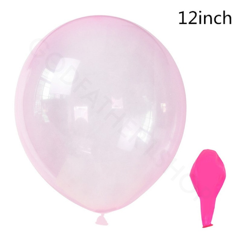 Crystal Clear Bubble Latex Balloon, Transparent Balloons, Pink, Blue, Yellow Green 12 Balloons for Baby Shower, Birthdays, Weddings Decor Pink