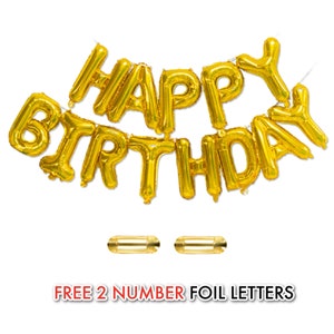 Custom Age Large 16" Self-Inflating HAPPY BIRTHDAY Balloons Letter Banner with age numbers balloons Bunting Party Decoration UK