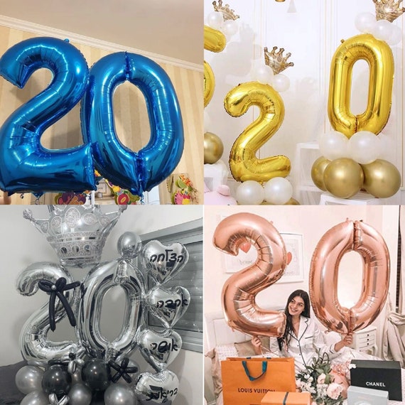 20 Ans Deco Anniversaire 20 Ans Joyeux Anniversaire Bannière Or Noir  Affiche Anniversaire 20 Ans Ballons pour décoration de fête d'anniversaire  Convient pour une fête murale extérieure à la maison : 