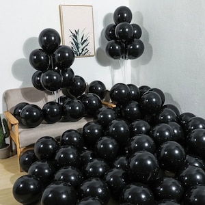 Palloncini neri in lattice, fino a 100 pezzi, palloncini in lattice neri da 10 pollici, decorazioni per feste di compleanno, fidanzamento, matrimonio, baby shower, goth