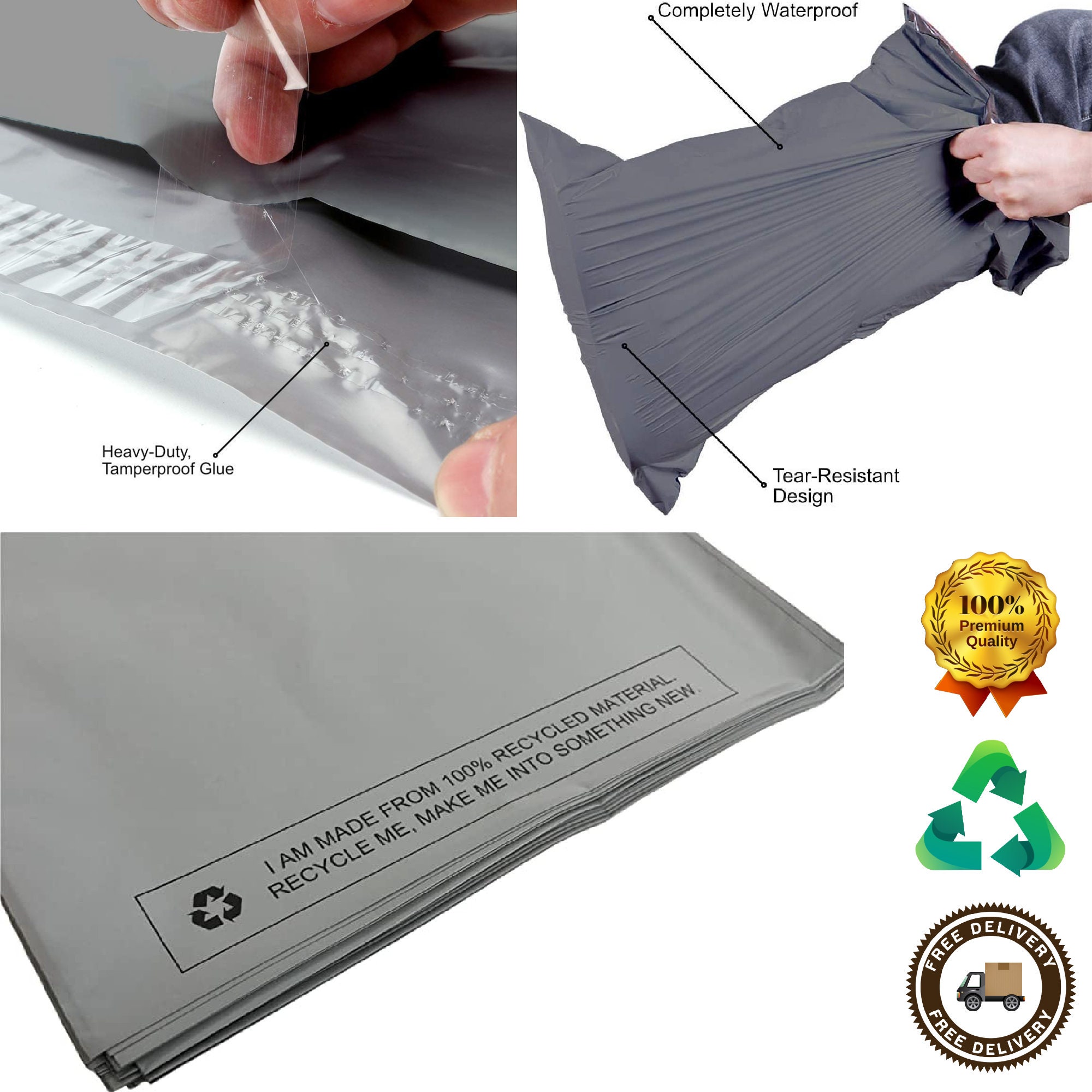 Sachets Poly Scellants – 6 Tailles De 6x9 à 14,5x19 Pouces, Pour Expédition