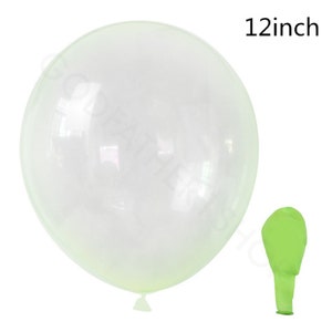 Crystal Clear Bubble Latex Balloon, Transparent Balloons, Pink, Blue, Yellow Green 12 Balloons for Baby Shower, Birthdays, Weddings Decor Green