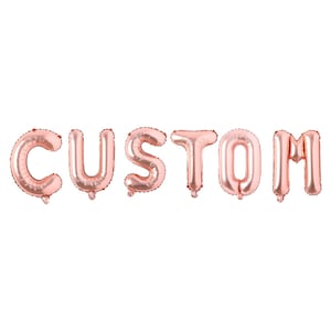 Globos de aluminio personalizados de 16" con mensaje de palabras personalizado, globos de oro rosa, letras, fiesta, cumpleaños, aniversario, decoración navideña