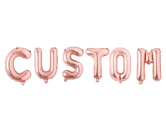 Palloncini in lamina personalizzati da 16" con parole personalizzate, messaggi, palloncini in oro rosa, lettere, decorazioni per feste, compleanni, anniversari e Natale