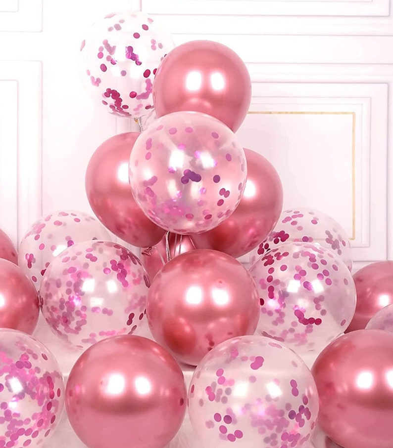 10 Confetti Chrome Balloons Combo Pack Decoration Set - Etsy UK