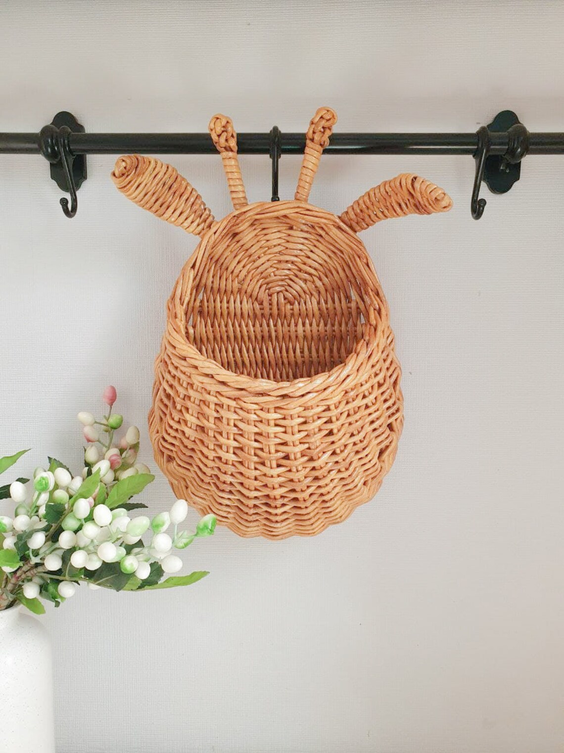 Wall hanging storage basket Giraffe wicker basket Jungle Etsy