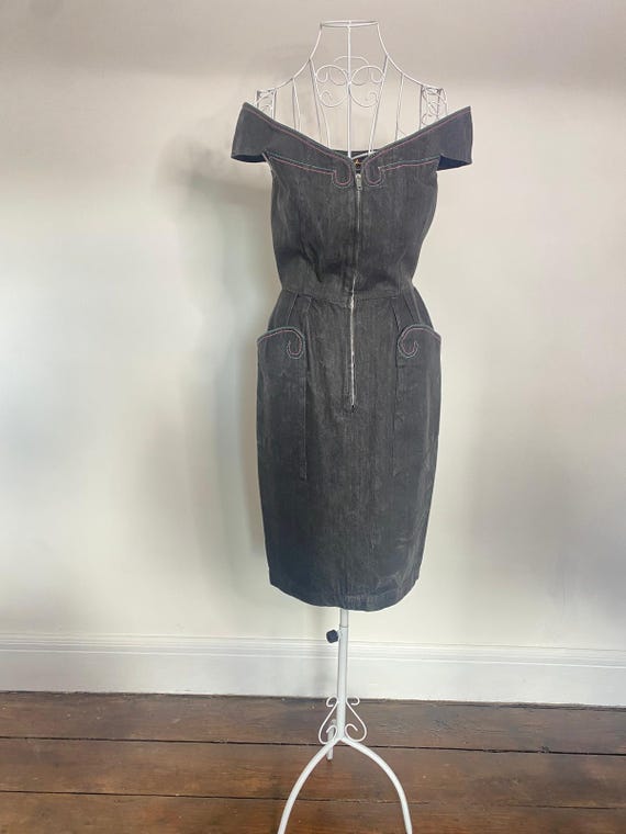 THIERRY MUGLER CIRCA 1976/81 Vintage Grey Denim Dress - Etsy