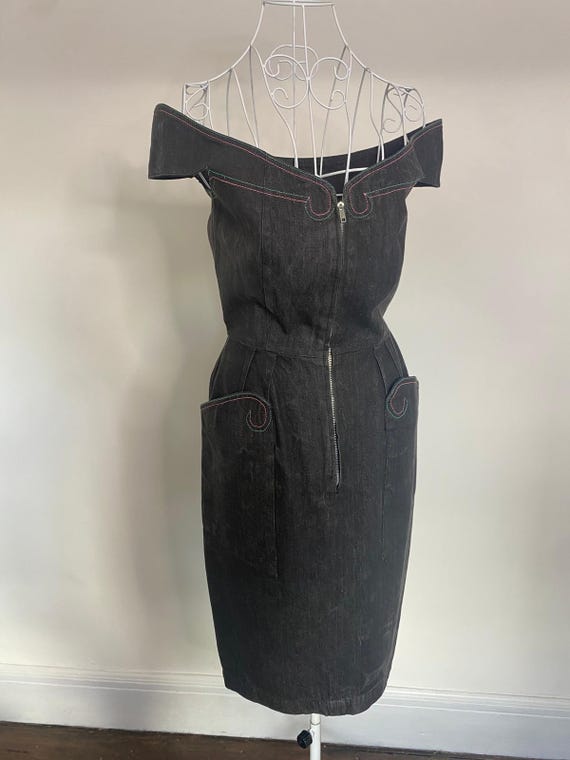 THIERRY MUGLER CIRCA 1976/81 Vintage Grey Denim Dress - Etsy