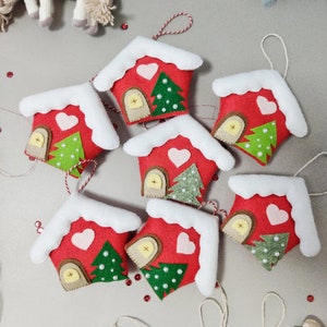 Felt Christmas tree ornaments, Christmas gift baby gil and boy, Xmas tree hanging decoration,Set of 3 Christmas tree ornaments