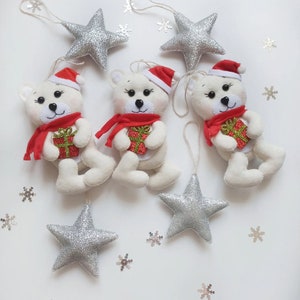 Felt Christmas ornaments, Christmas gift baby, Xmas tree hanging decoration,Set of 7 Christmas tree ornaments