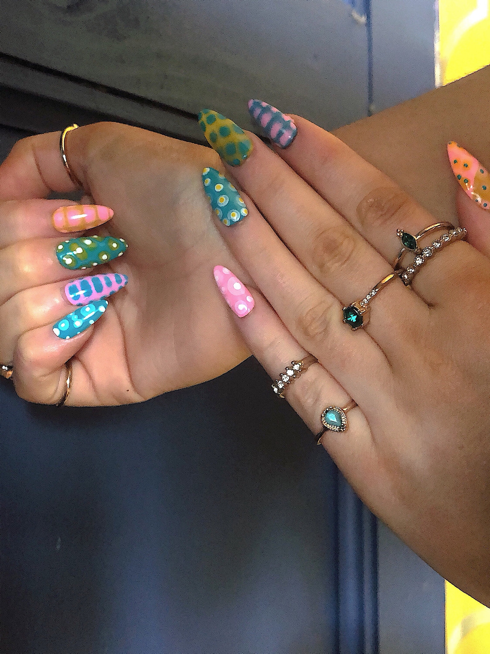 Gel stick on nails gel nails funky nails colourful nails Etsy