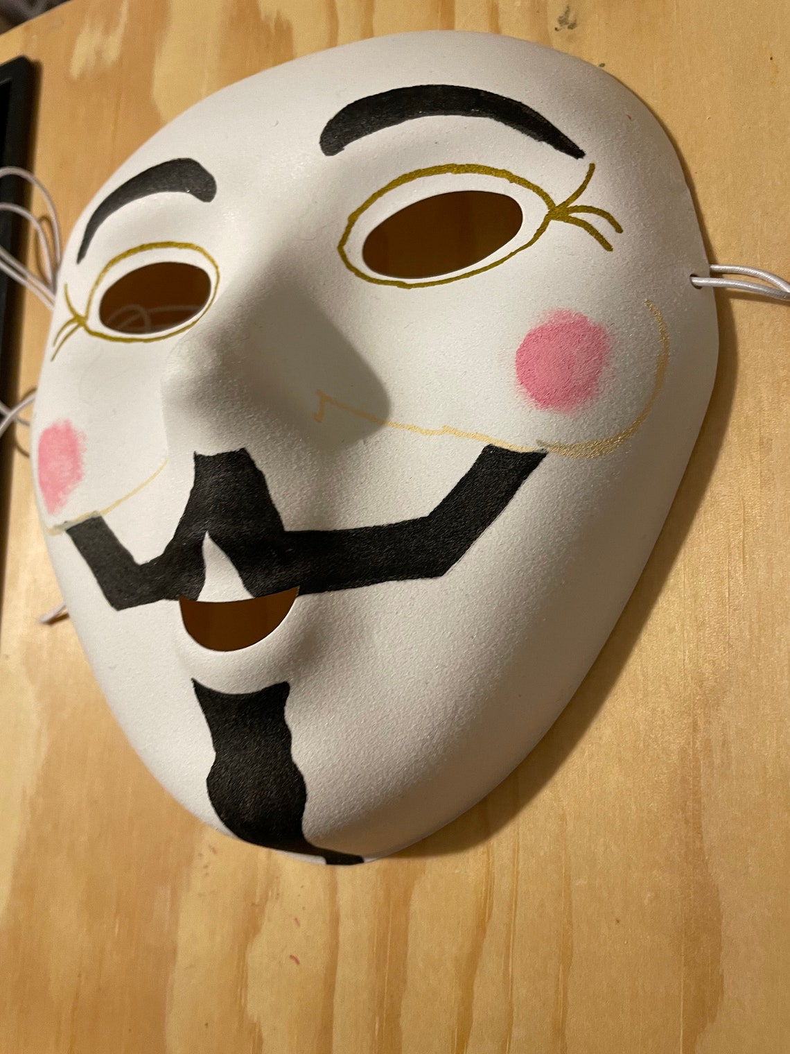 Hand painted guy fawkes style mask Etsy