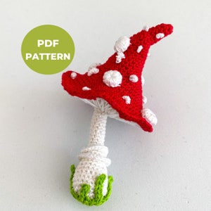 Kawaii Mushroom Crochet Pattern Amigurumi Plush Crochet Toy Fly Agaric  Crochet Food 