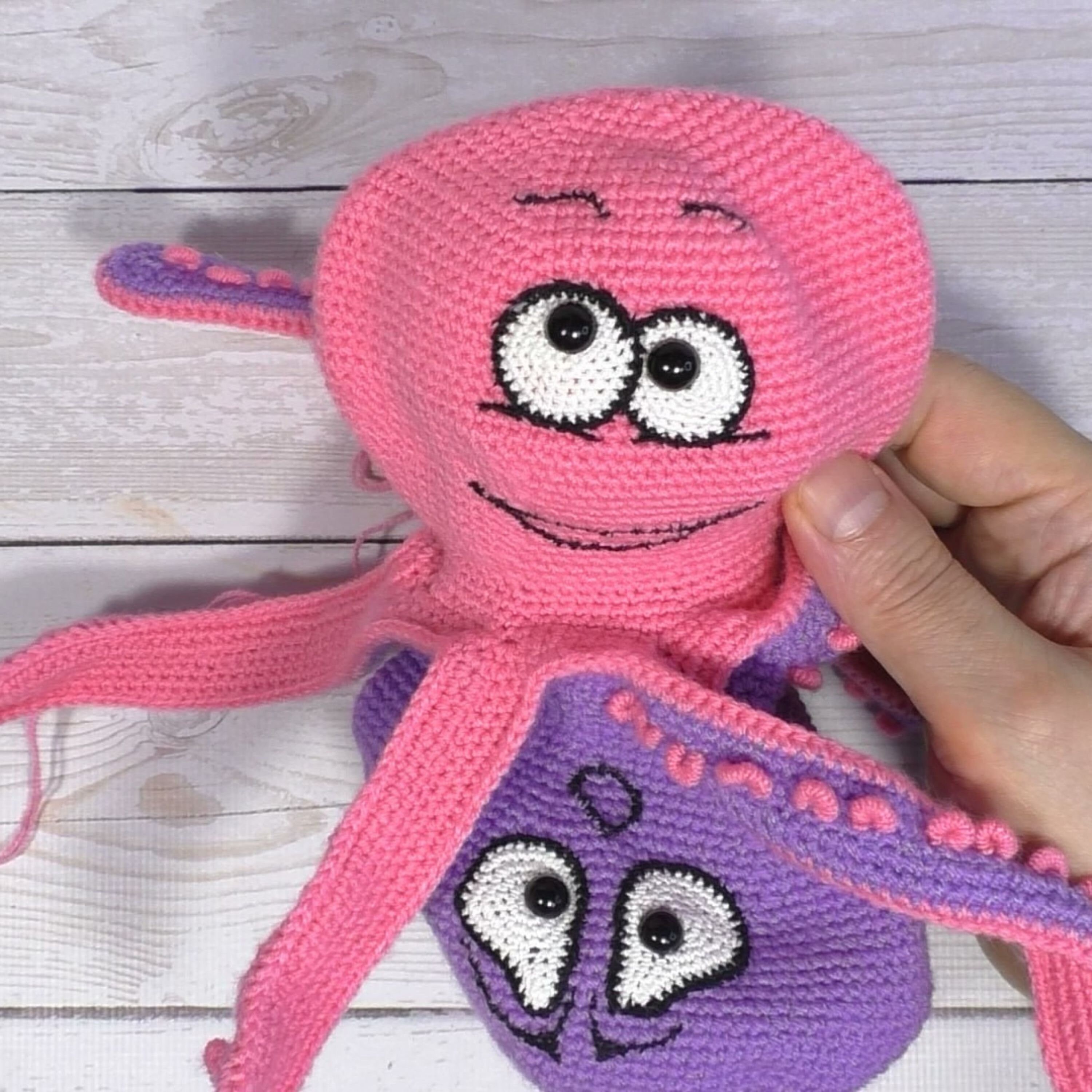 Emotion Octopus Reversible Plush Octopus Squishmallow Crochet Etsy
