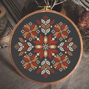 Ukrainian Folk Geometric Sampler Cross Stitch Pattern PDF, Traditional Ukrainian Ornament Sampler, Modern Folk Cross Stitch, Mandala Pattern