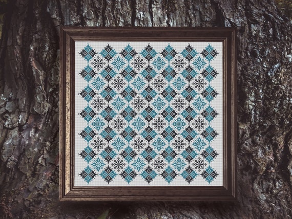 Geometric Sampler Cross Stitch Pattern Instant Download PDF Geometric cross stitch pattern Counted Cross Stitch Chart Pillow cover pattern
