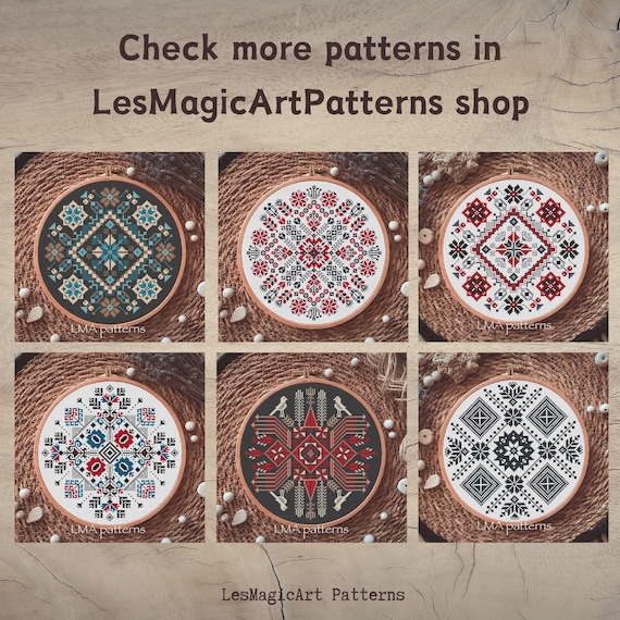 Croatian Sampler Cross Stitch Pattern PDF, Folk Geometric