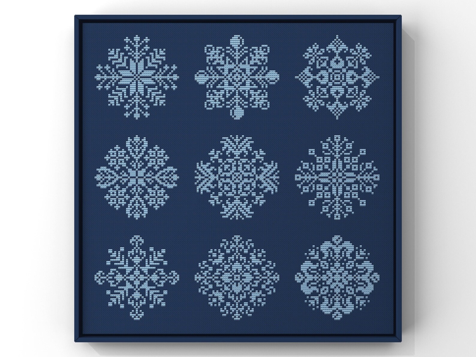 Snowflake Pattern Chart 10 Snowflakes Bundle Cross Stitch Pattern Counted Cross Stitch Chart ...
