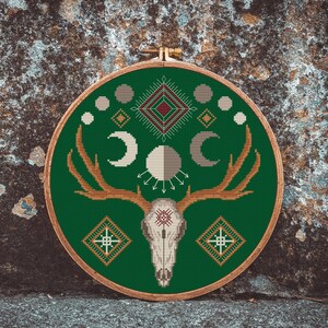 Pagan Deer Skull Cross Stitch Pattern Instant Download PDF Counted X ...