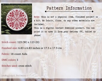 Croatian Folk Geometric Cross Stitch Pattern PDF, Monochrome