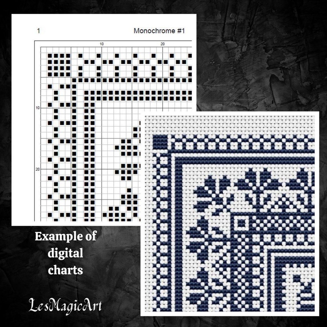 Monochrome Sampler Cross Stitch Pattern Instant Download PDF Etsy