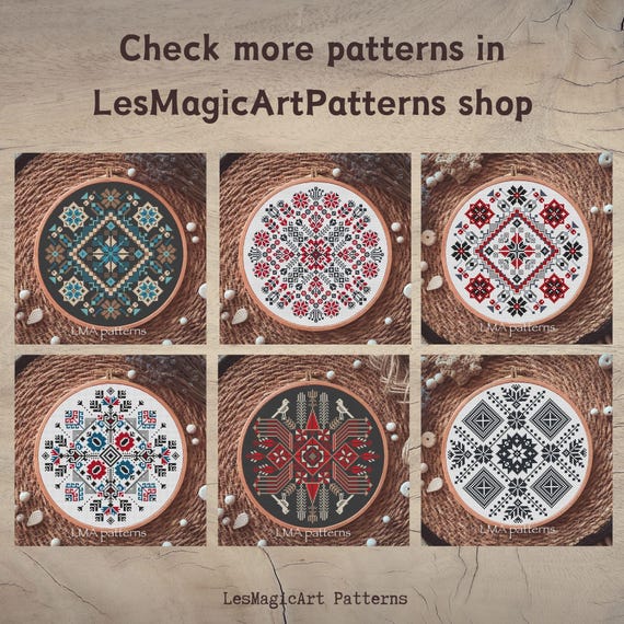 Croatian Folk Art Cross Stitch Pattern, Geometric Slavic Croatian Folk Art Cross Stitch Pattern, Geometric Slavic