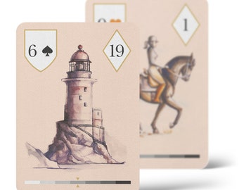Elementary Lenormand Deck, 36 Lenormand Cards, Fortune Telling Cards, Simple Lenormand, Divination Deck