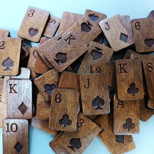 Cartes à jouer minimalistes en bois, 54 pcs avec pochette en velours