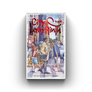 Tarot del Laberinto de la Ciudad, Baraja de Tarot de 78 Cartas / Tarot Moderno Indy dibujado a pluma